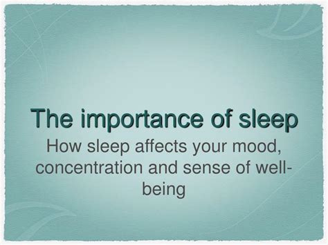 Ppt The Importance Of Sleep Powerpoint Presentation Free Download