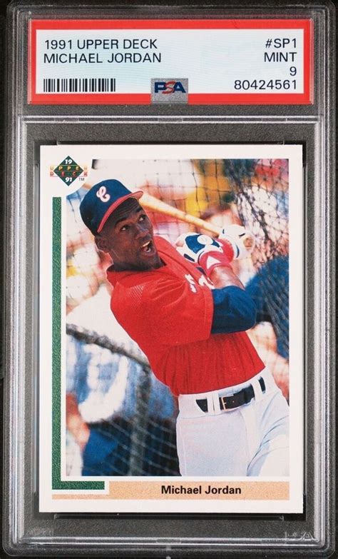 1991 Upper Deck MICHAEL JORDAN White Sox Baseball Card SP1 Graded Psa 9