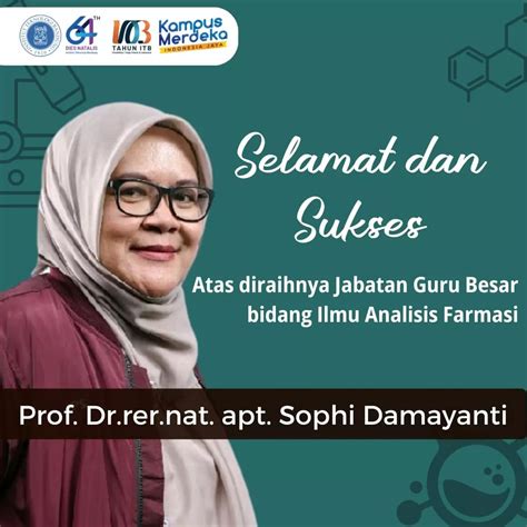 Selamat Dan Sukses Kepada Prof Dr Rer Nat Apt Sophi Damayanti Atas