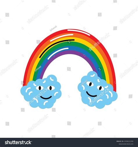 Cute Rainbow Clouds Cartoon Stock Vector (Royalty Free) 2159111741 | Shutterstock