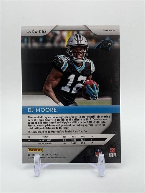 2018 Panini Prizm DJ Moore Silver Prizm Rookie Auto Panthers Great