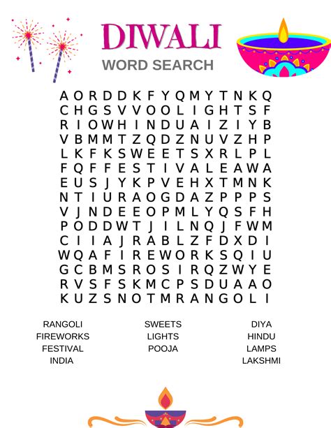 Free Printable Diwali Word Search Classy Mommy