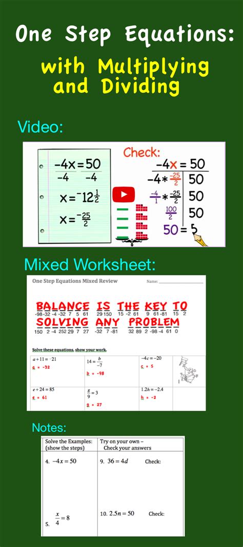 How To Do Division One Step Equations Jason Jackson S Algebra Worksheets