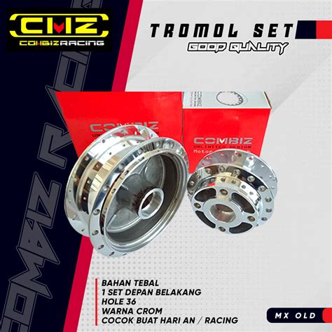 Jual Tromol Set Depan Belakang JUPITER MX OLD Hole 36 Warna Chrome