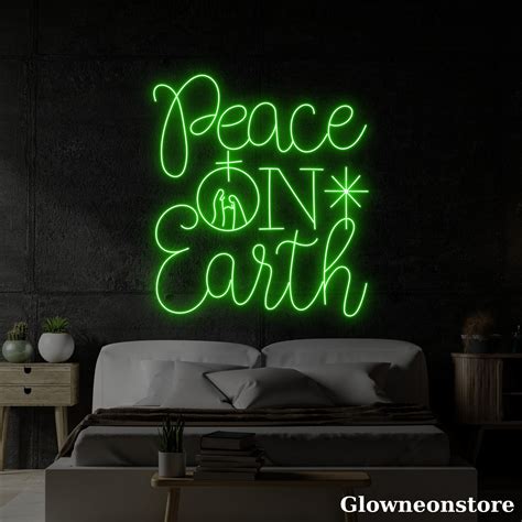 Glowneon Peace On Earth Neon Sign Peace On Earth Led Sign Peaceful World T Christmas T