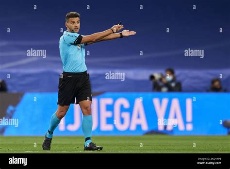 Referee Jesus Gil Manzano During The La Liga Santander Match Between