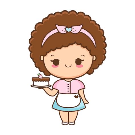 Ilustración De Niña Linda De Dibujos Animados Vector Premium Vector