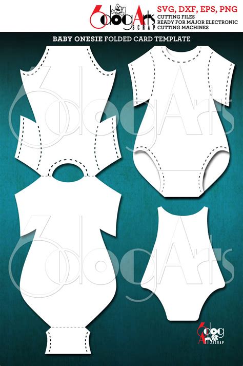 Baby Onesie Folded Card Template Digital Cut Svg Dxf Files Baby Shower