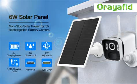 Chargeur De Panneau Solaire Pour Cam Ra De S Curit Alimentation Usb