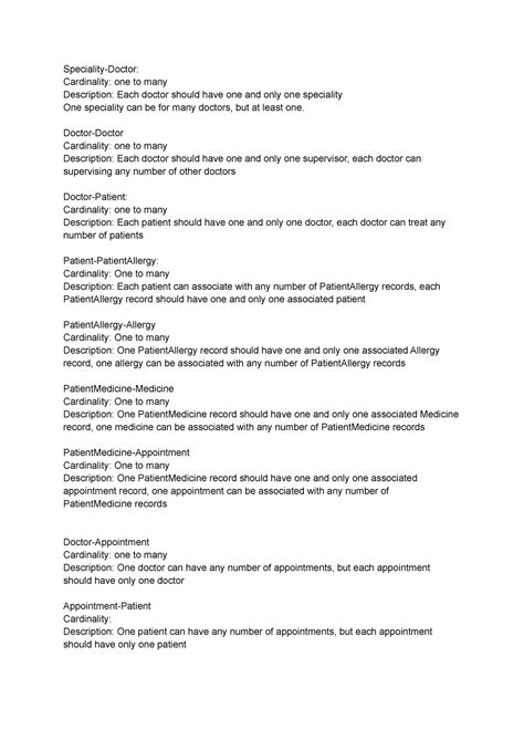 CS 2203 01 Learning Journal Unit 5 Speciality Doctor Cardinality