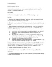 Practice Problem Set 4 1 Pdfe Econ 100B Tang Practice Problem Set