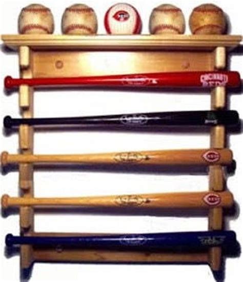 Made In The Usa Horizontal Mini Bat Rack With Baseball Shelf Etsy