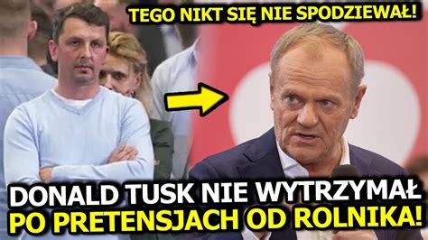 PO PYTANIU OD ROLNIKA W KRAKOWIE DONALD TUSK NIE WYTRZYMAŁ KOMPLETNIE