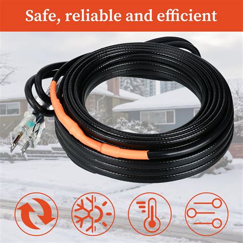 Roof Snow Deicing Heating Cable Water Pipe Heat Tape 120v 75watts Ft For Pipe