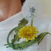 Denim Gerbera Flower Brooch PresentPerfect Creations ART FLOWERS