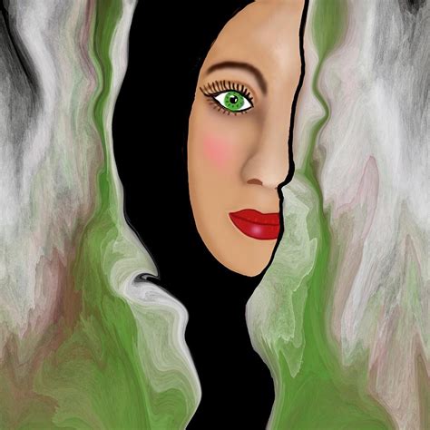 Green Eyed Girl Digital Art By Elaine Hayward Fine Art America