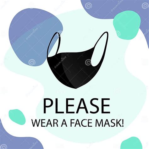 Please Put On Your Mask Stylish Square Poster Stock Vector