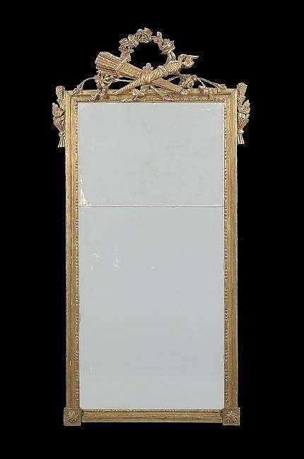 Lot Louis XVI Giltwood Pier Mirror