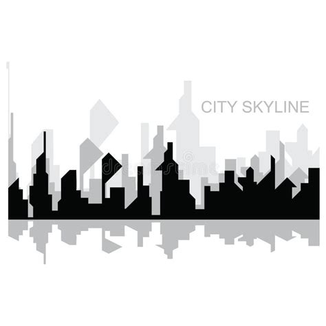 City Silhouette Skyline Illustration Design City Landscape Panorama