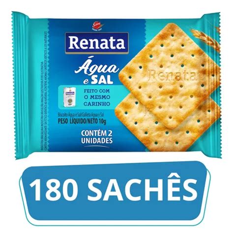 Biscoito Água E Sal Renata Caixa 180 Sachês