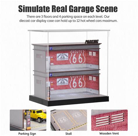 Cxiiuui Hot Wheels Vitrina De A Presi N Para Estacionamiento Garaje Moldel De