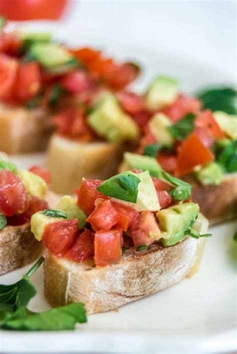 Tomato Avocado Bruschetta Babaganosh