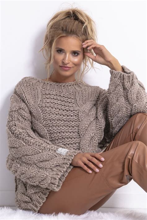 Chunky Knit Braided Sweater Knitting Women Sweater Hand Knitted Sweaters Knit Fashion