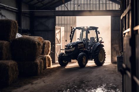 Premium AI Image | A tractor in a farm house a modern farming operation with advanced ...