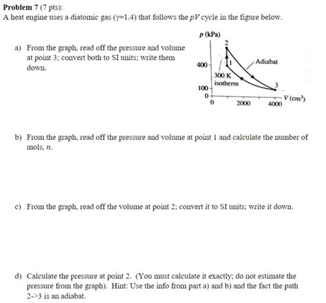 Solved Problem 7 7 Pts A Heat Engine Uses A Diatomic Gas