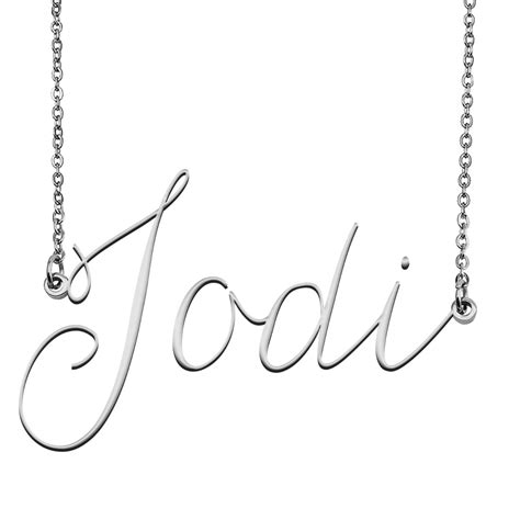 Jodi Name Necklace Custom Personalized Name Plate Jewelry For Birthday