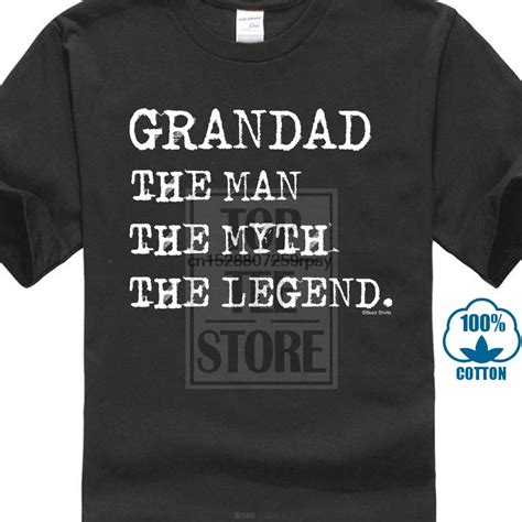 Grandad The Man The Myth The Legend T Shirt Birthday Fathers Day