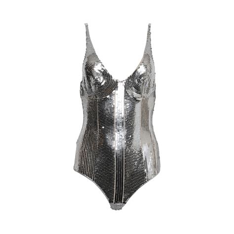 Paco Rabanne Bodysuit Silver Goat