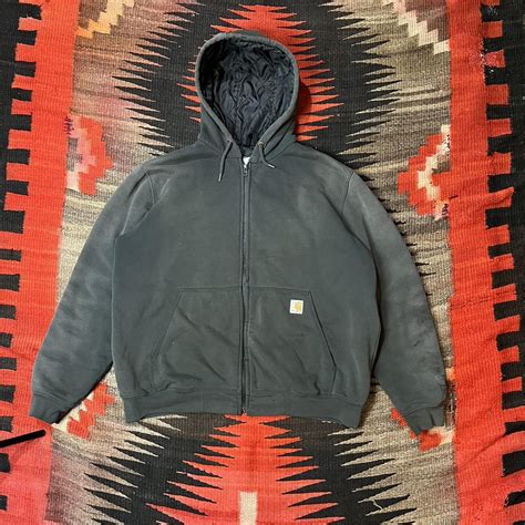 Vintage Carhartt Zip Up Faded Hoodie In Great Depop