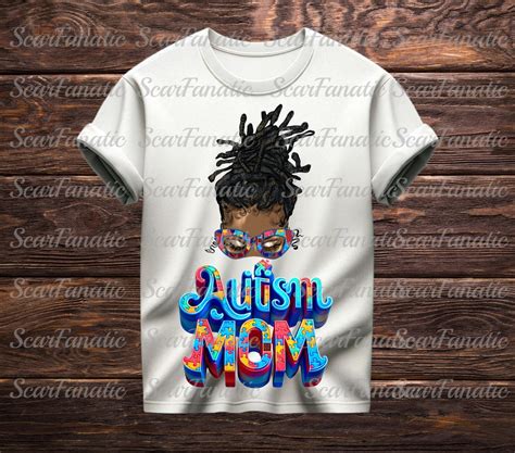 Afro Messy Bun Autism Mom Png Sublimation Design Afro Girl Png Locs