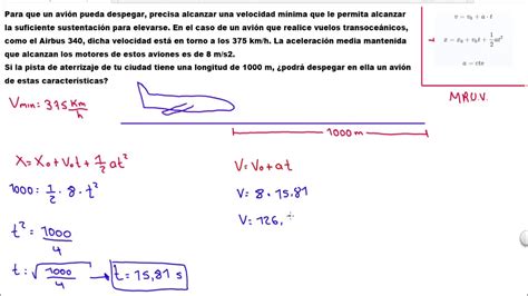 Velocidad M Nima Para El Despegue De Un Avi N Mruv Youtube