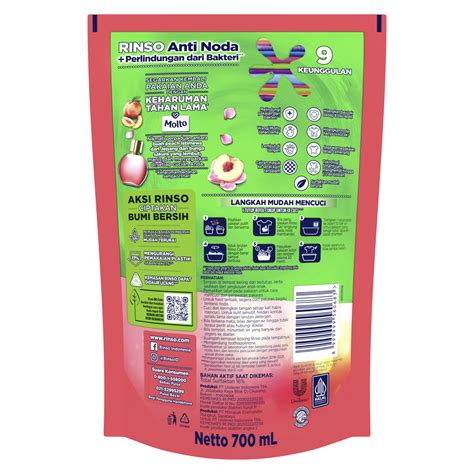 Promo Rinso Molto Detergent Cair Deterjen Anti Noda Japanese Peach 700