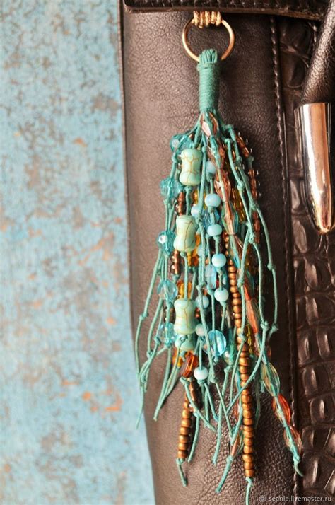 Stylish Keychain Tassel with Turquoise Treasures