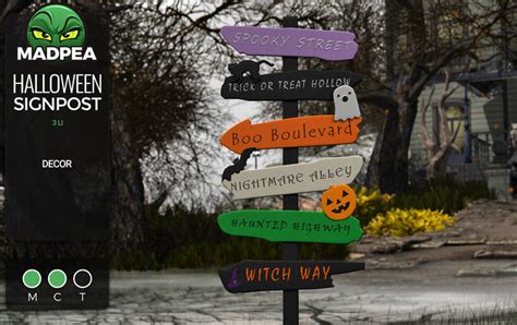 Second Life Marketplace Madpea Halloween Signpost