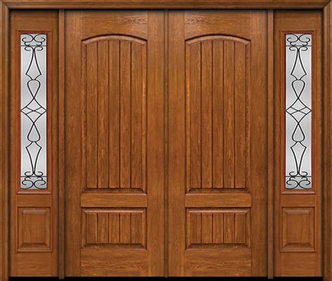 ESWDA 84x96 Exterior Cherry 96in Plank Two Panel Double Entry Door