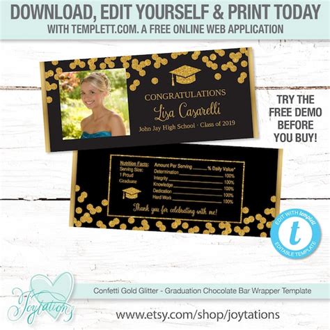 Free Template Hershey Bar Wrapper Graduation For Her Qosatap