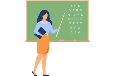 Teacher Standing Near Blackboard And Hol Graphic By Pch Vector