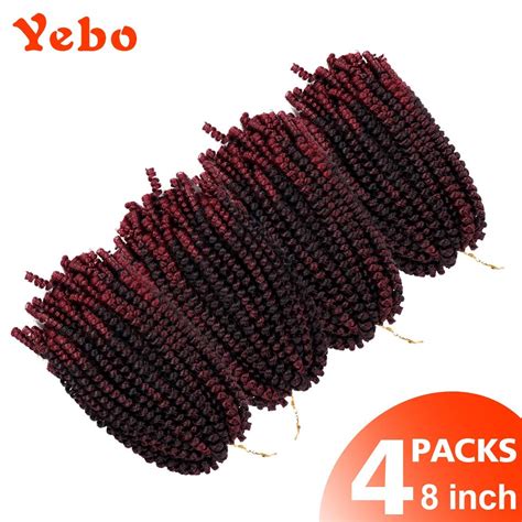 Yebo Spring Twist Hair 4 Packs 8 Inch Spring Twists Crochet Braiding