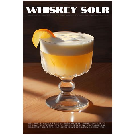 Plakat X Whiskey Sour Przepis Na Drink Koktajl Do Baru Restauracji