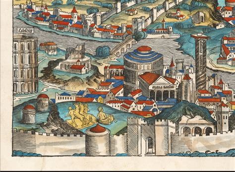 Early 16th Century Maps Of Rome And The Baths Of Constantine