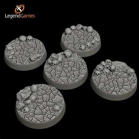 Legendgames Skull With Cracked Earth Bases 25mm Round X5 3d Model 3d Printable Cgtrader