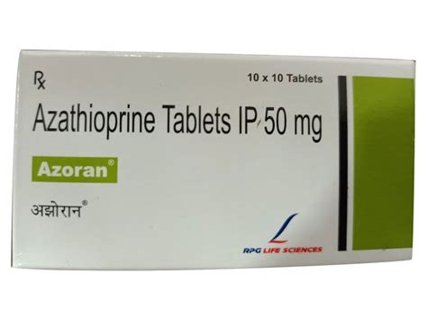 Azoran 50mg Azathioprine Tablet IP RPG Life Sciences At Rs 700 Box In