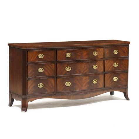 Henkel Harris Mahogany Serpentine Front Triple Dresser Lot