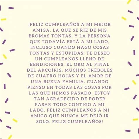 Carta De Feliz Cumpleaños Para Mi Mejor Amiga Feliz Cumpleaños Para