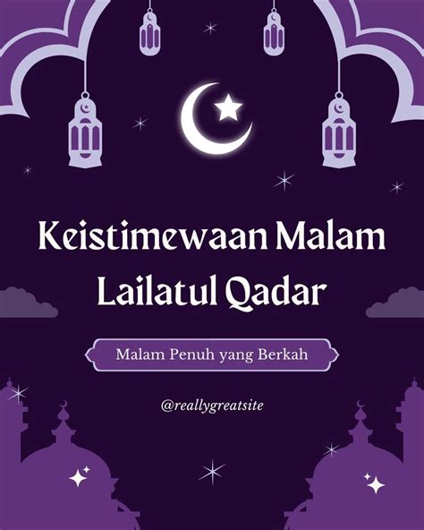 Ungu Ilustrasi Instagram Post Potrait Keistimewaan Malam Lailatul Qadar