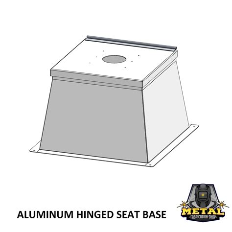 Aluminum Boat Seat Base With Hinged Lid And Stainless Latch Metal
